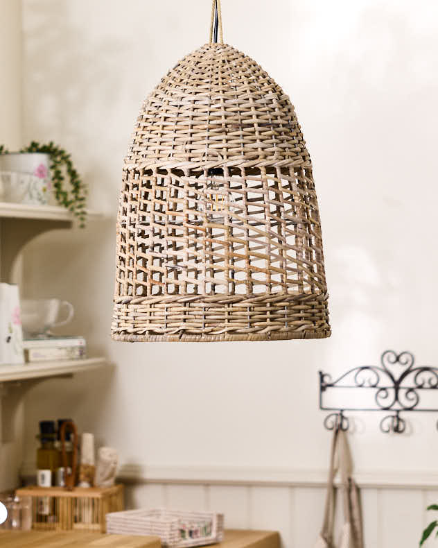 Small Wicker Pendant Light