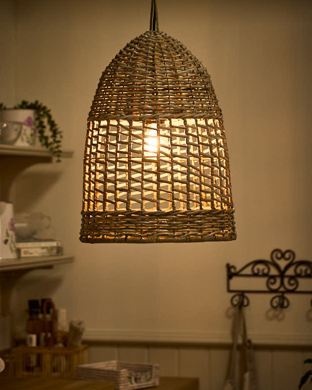 Small Wicker Pendant Light