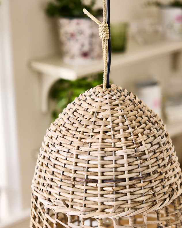 Small Wicker Pendant Light