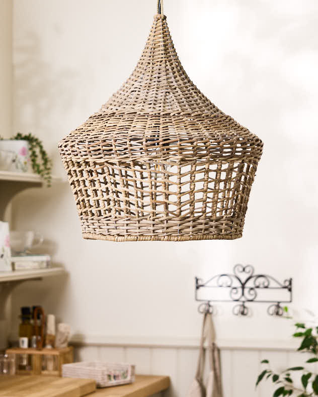 Fluted Wicker Light Shade