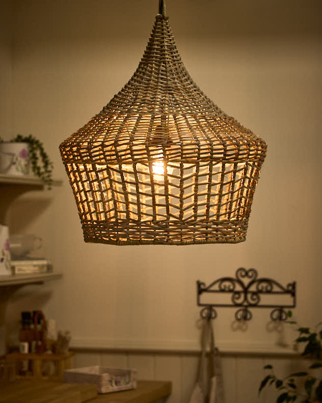 Fluted Wicker Light Shade