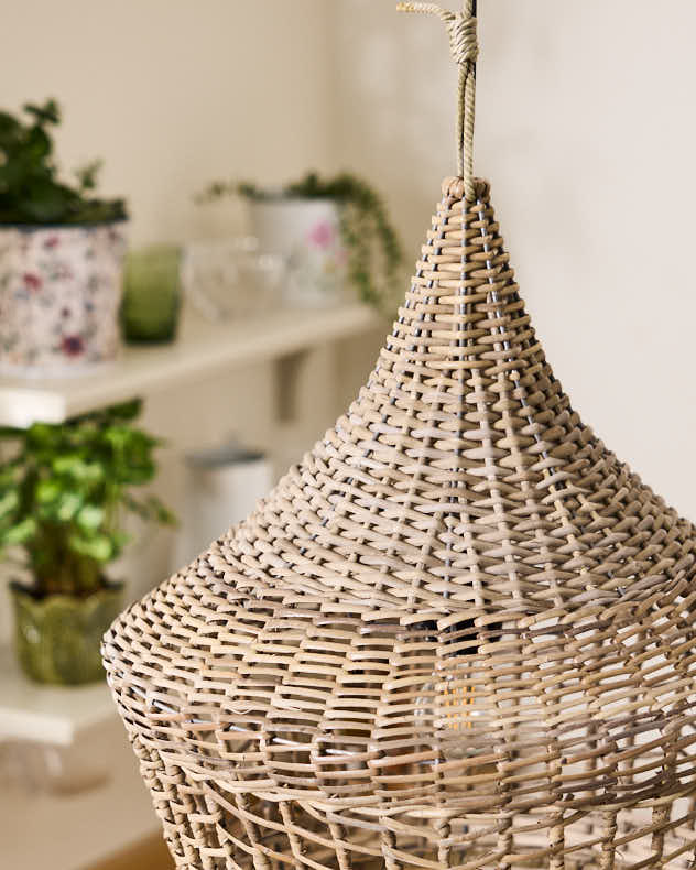 Fluted Wicker Light Shade