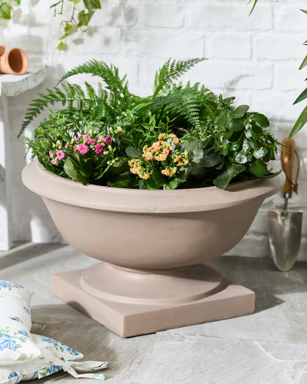 Orange Fibreglass Pots & Planters - Wide Terracotta Urn Planter