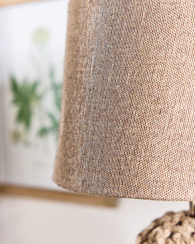 Jute Rope Lamp with Linen Shade