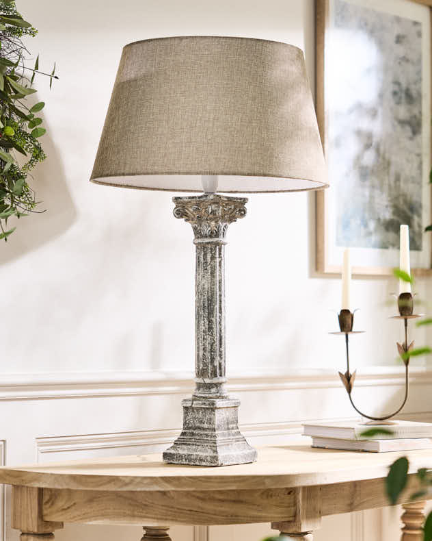 Antique Pillar Table Lamp