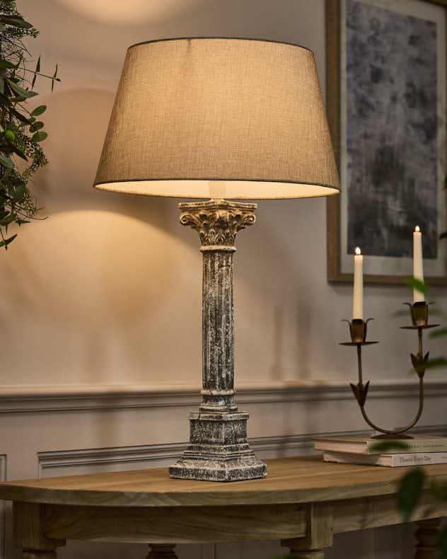 Antique Pillar Table Lamp