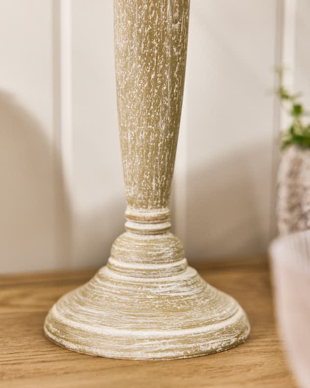 Grey Wash Candlestick Lamp