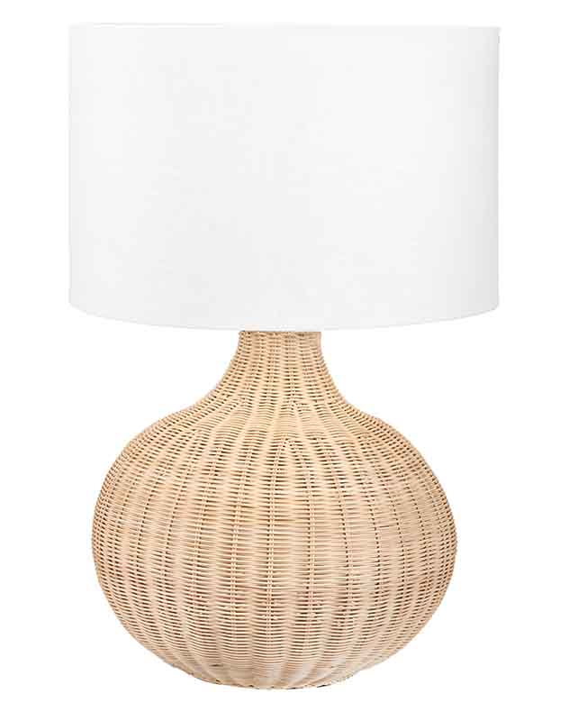 Curved Rattan Table Lamp