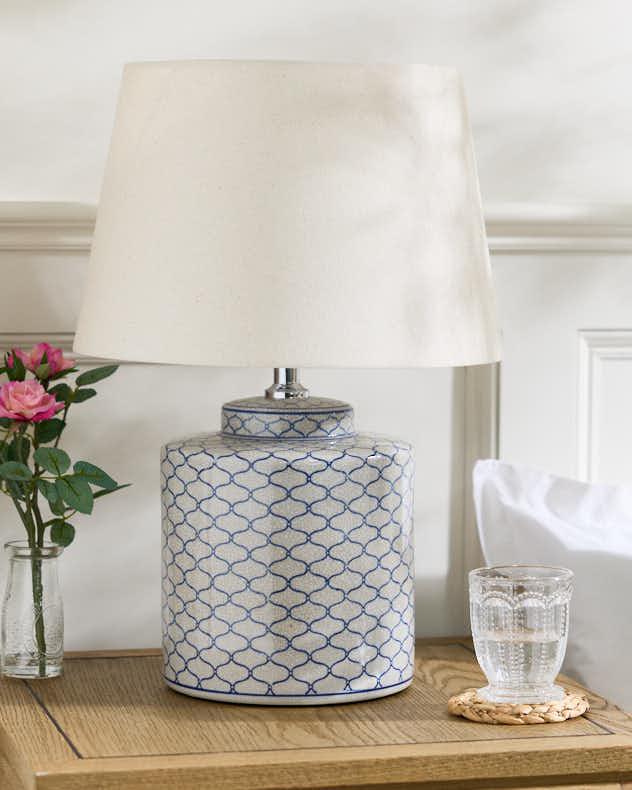 Blue Geometric Table Lamp