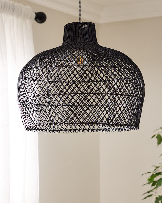 Black Rattan Pendant Lampshade