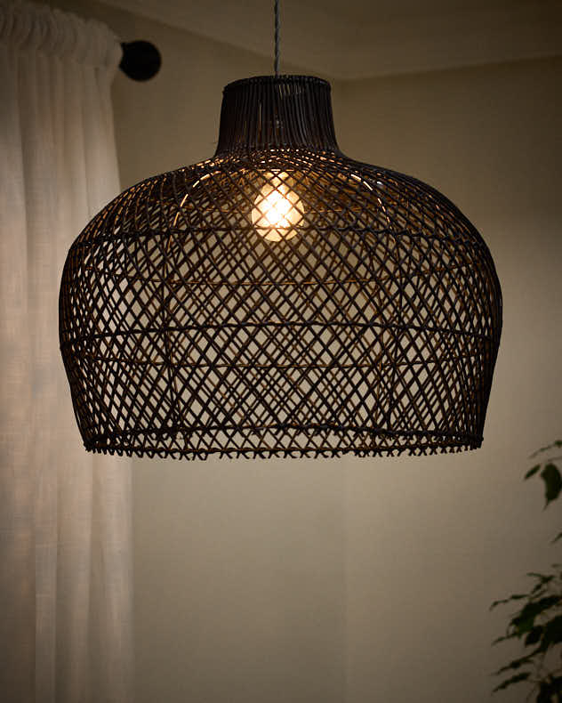 Black Rattan Pendant Lampshade