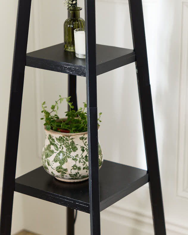 Wooden Plant Stand Lamp