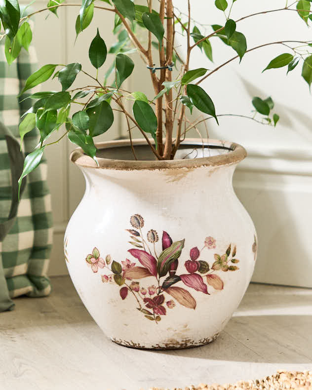 Ceramic Pink Lily Planter