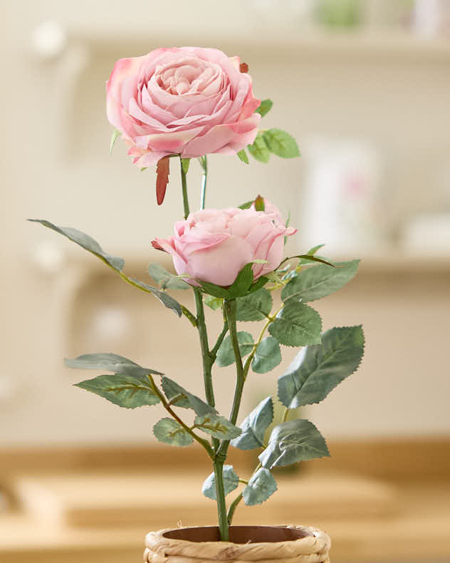 Faux Flowers - Faux Garden Rose Spray