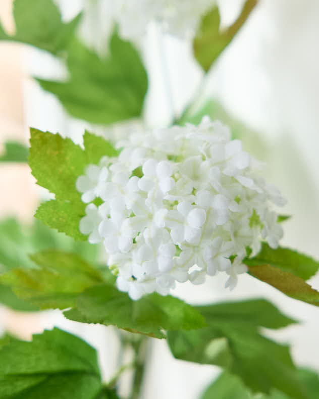 Faux Flowers - Faux White Viburnum Floral Spray