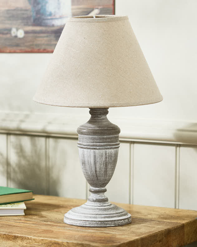 Grey Brushed Urn Table Lamp