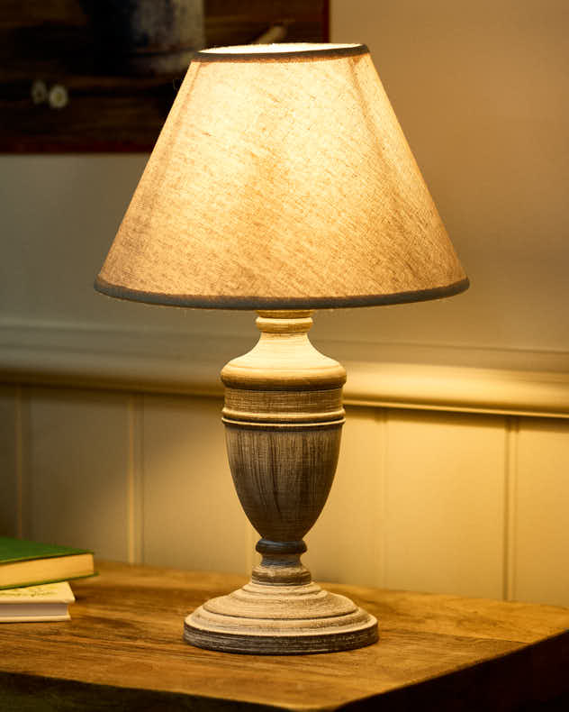 Grey Brushed Urn Table Lamp