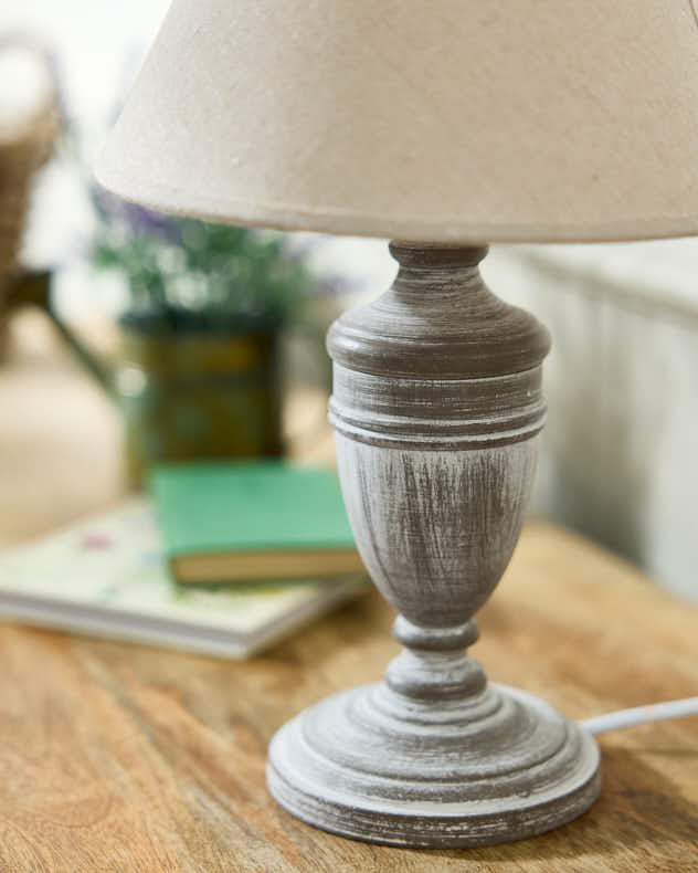 Grey Brushed Urn Table Lamp