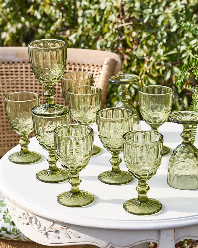 Wine Glasses - Set of Palazzo Green Wine Goblets