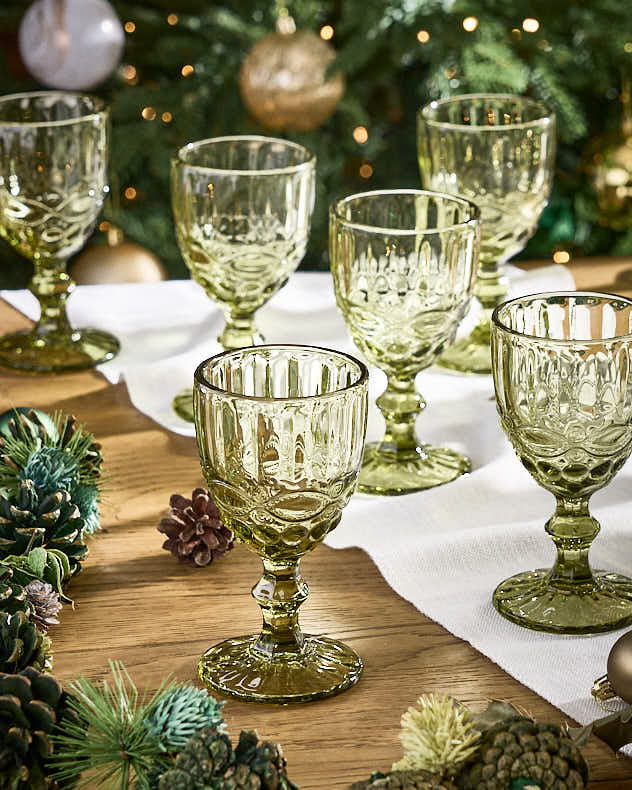 Set of Palazzo Green Wine Goblets