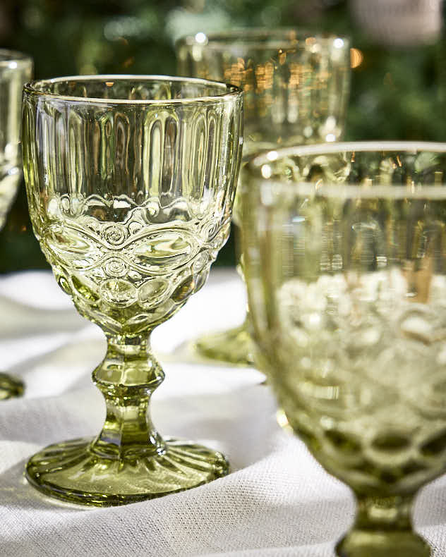 Set of Palazzo Green Wine Goblets