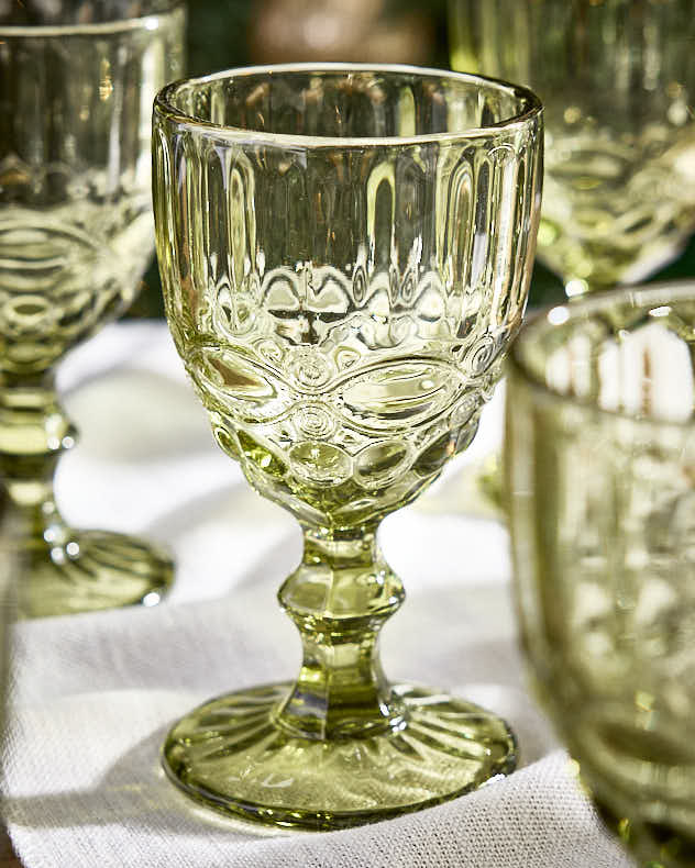 Wine Glasses Set of 12 - Set of Palazzo Green Wine Goblets