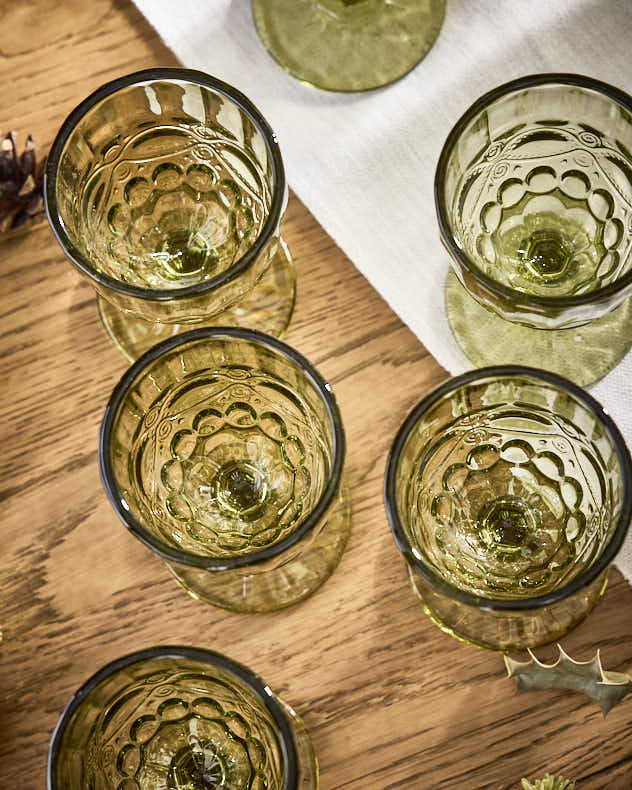 Set of Palazzo Green Wine Goblets