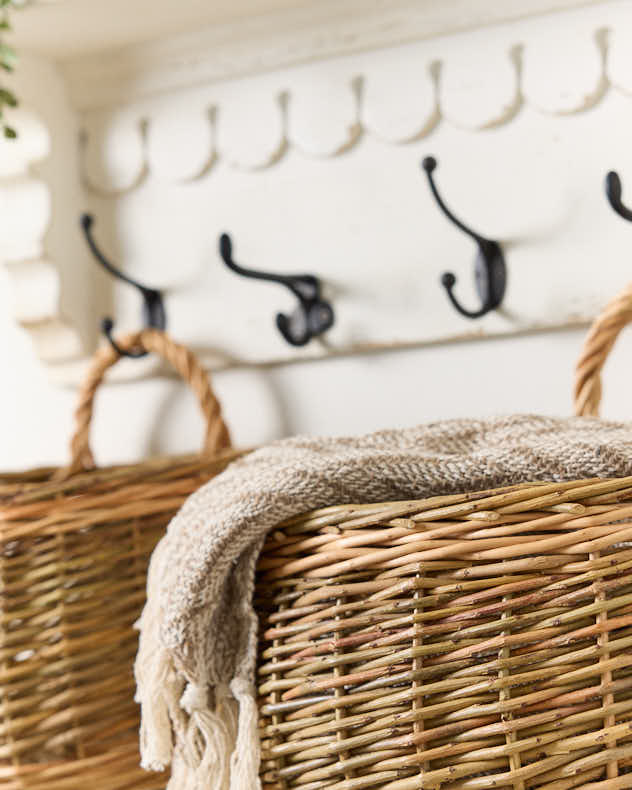 Set of 2 Wicker Wall Baskets