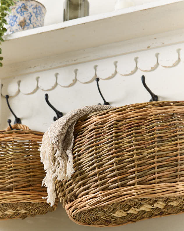 Set of 2 Wicker Wall Baskets