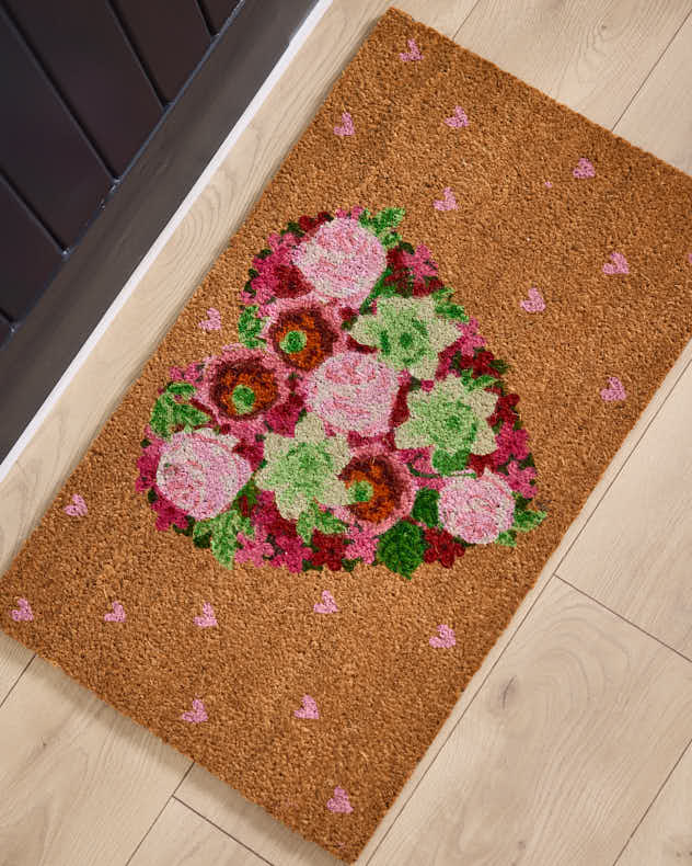 Doormats - Love Heart Floral Door Mat