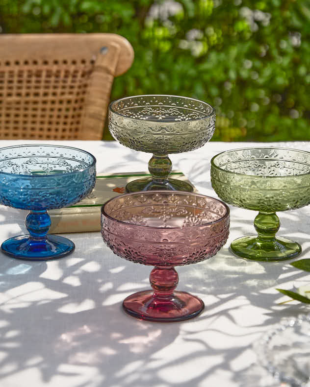 Ensemble de 4 bols en verre sur pied Fontaine