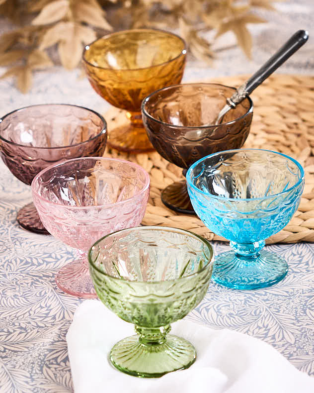 Roselle Set of 6 Footed Bowls