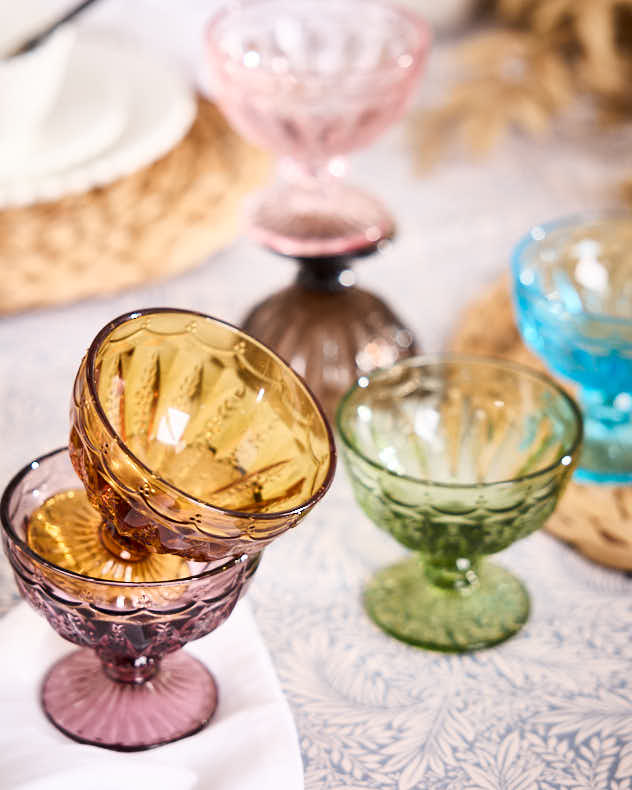 Roselle Set of 6 Footed Bowls