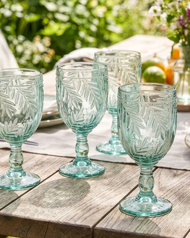 Laurier Leaf Set of Wine Goblets