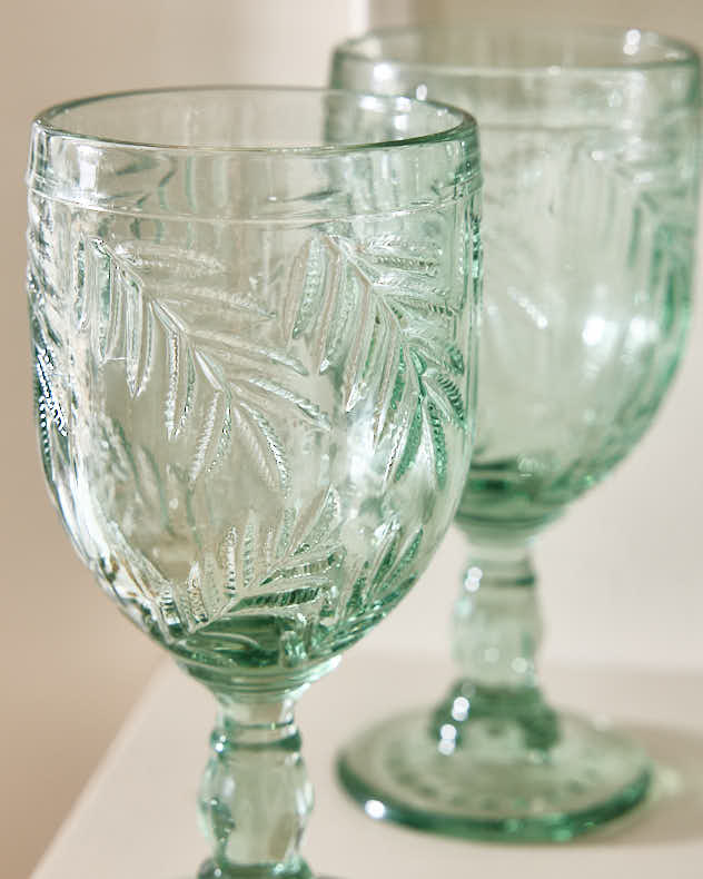 Wine Glasses - Laurier Leaf Set of Wine Goblets