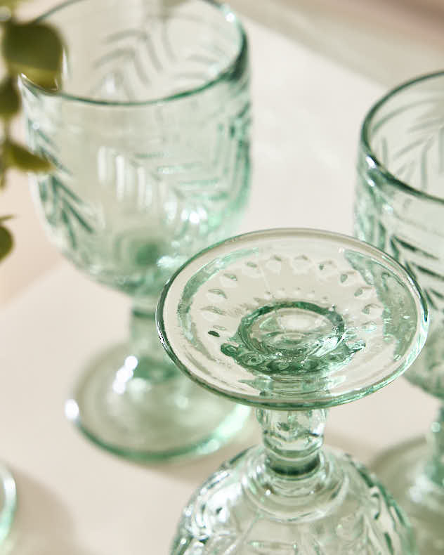 Wine Glasses Set of 4 - Laurier Leaf Set of Wine Goblets