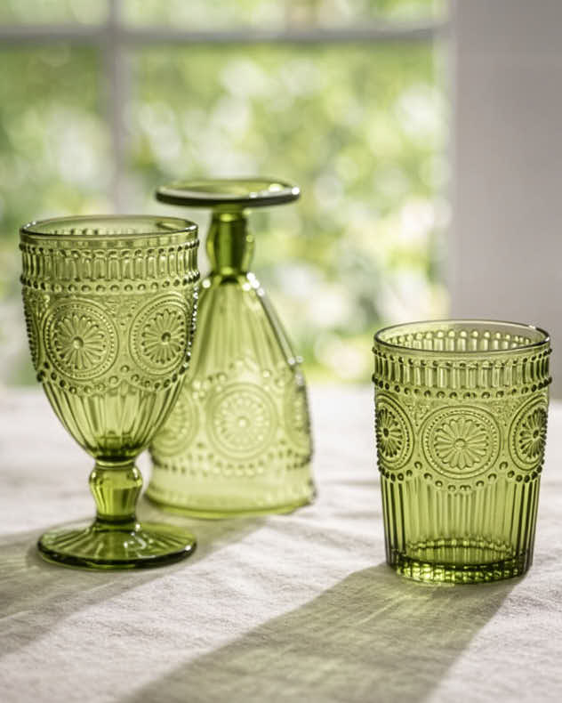 Glassware Sets x2 Goblets - Palmas Green Glassware Collection