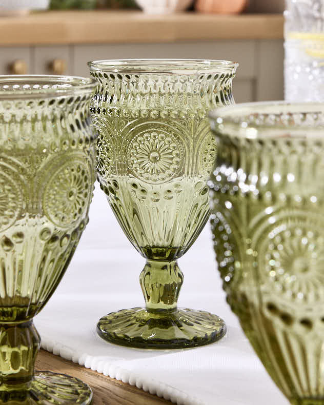 Wine Glasses Set of 6 - Palmas Green Wine Goblet
