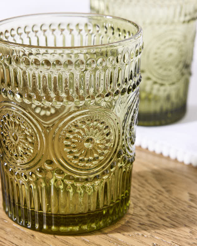 Glassware Sets - Embossed Green Tumbler Collection