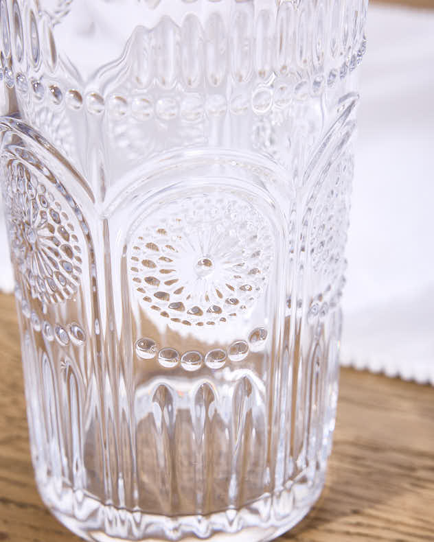 Palmas Embossed Glass Pitcher Jug