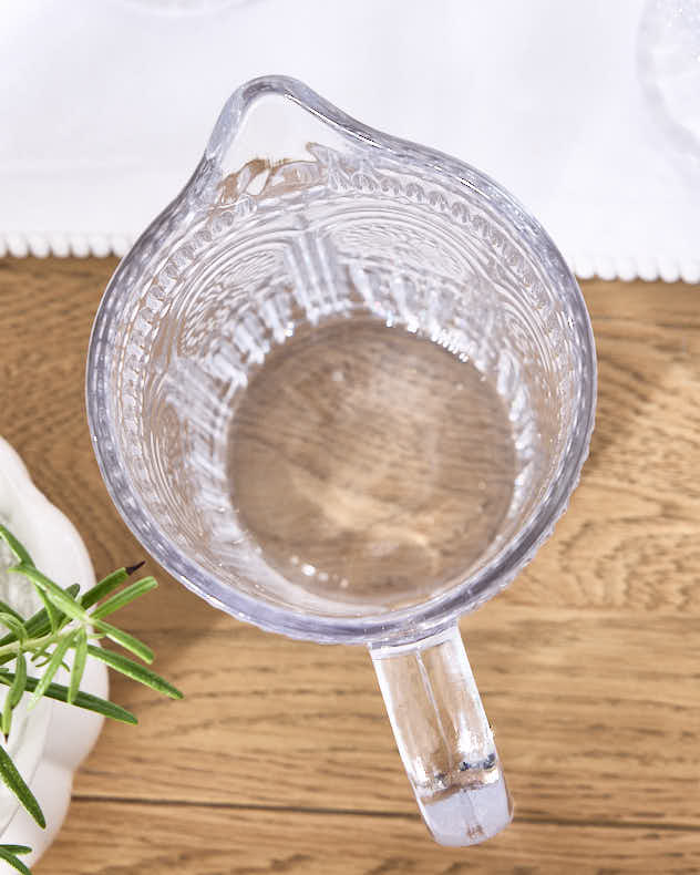 Palmas Embossed Glass Pitcher Jug