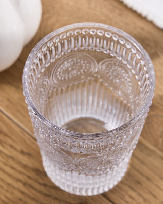 Palmas Embossed Glass Highball Tumblers