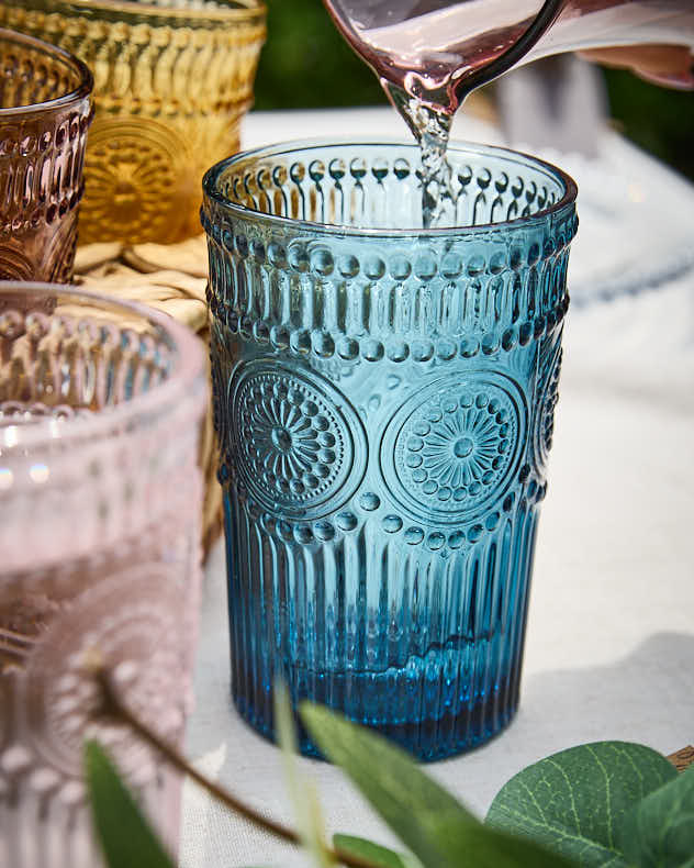 Carafe and Tumblers in Woven Holder