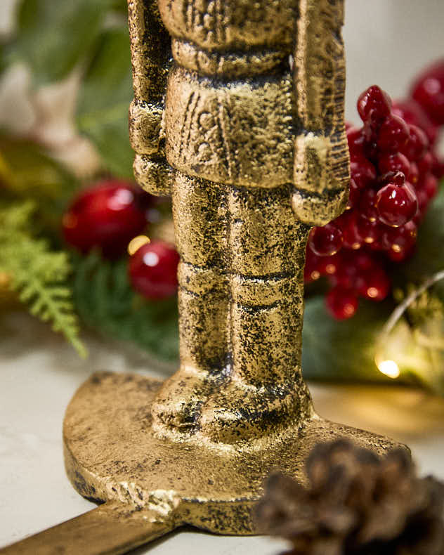Gold Nutcracker Stocking Holder