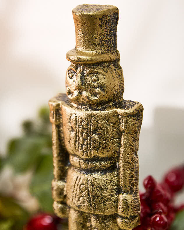 Gold Nutcracker Stocking Holder