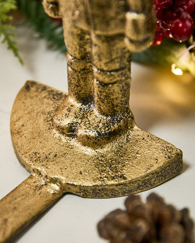 Gold Nutcracker Stocking Holder