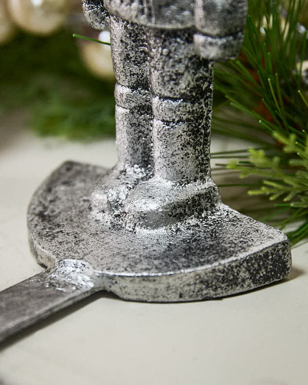 Silver Nutcracker Stocking Holder