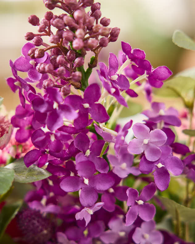 Purple Blooms in Vintage Chipped Vase