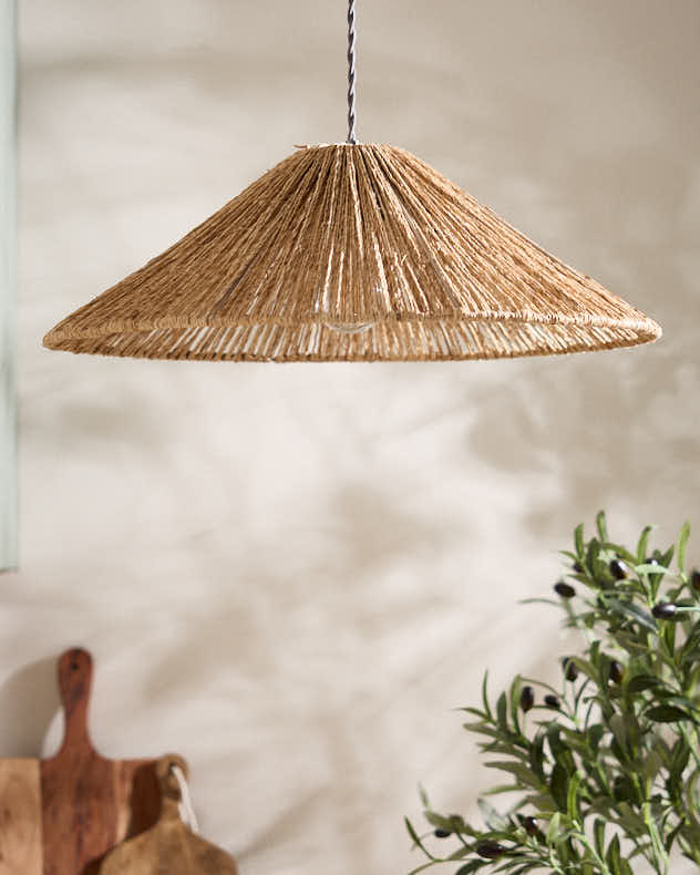 Natural Jute Light Shade - Fanned Pendant Ceiling Shade