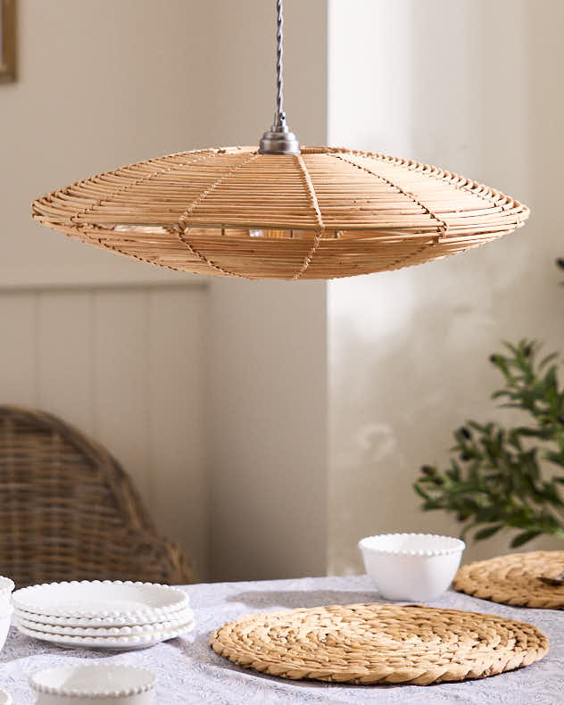Natural Rattan Light Shade - Extra Wide Ceiling Shade